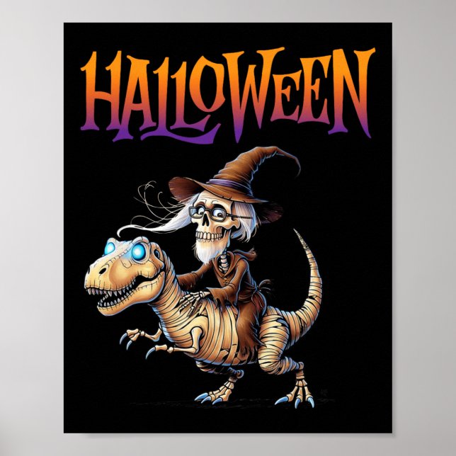 Halloween T-rex Skeleton Ride  Poster (Vorne)