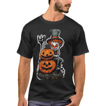 Halloween T - Shirt: Der Clown auf Jack O'Lantern