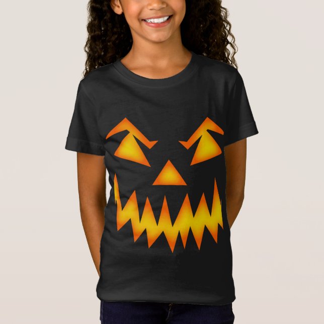 Halloween T - Shirt für Kinder, Kürbisgesicht (Vorderseite)