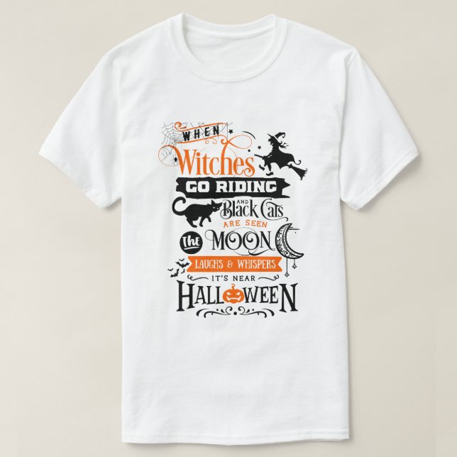 Halloween-T - Shirt, Hexenbroom Halloween-T - Shir T-Shirt (Design vorne)