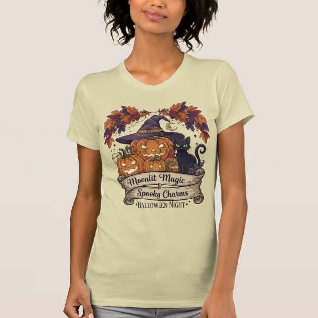 Halloween-T - Shirt "Moonlit Magic & Spooky Charms (Vorderseite)