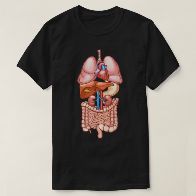 Halloween T Shirt Organdiagramm Anatomie20 (Design vorne)