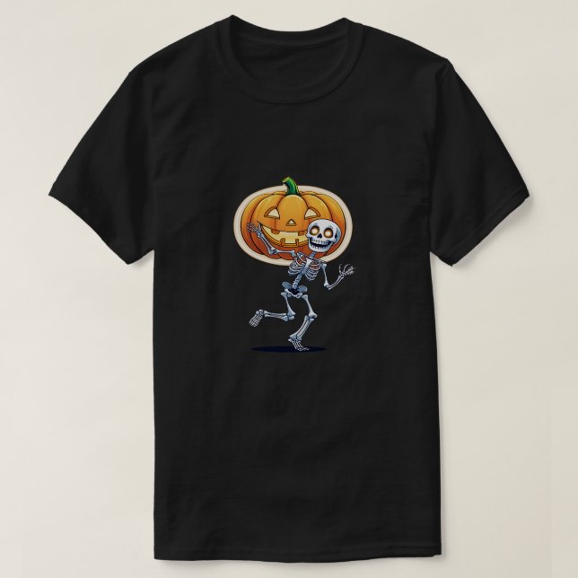 Halloween-T - Shirt tanzend Skelett - Funny Glow (Design vorne)