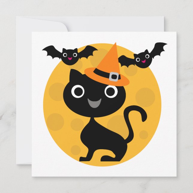 Halloween-T - Shirt und -Geschenke für Katzen und  Karte (Vorderseite)