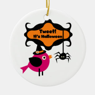 Halloween-T - Shirt und -Geschenke getweetet Keramikornament