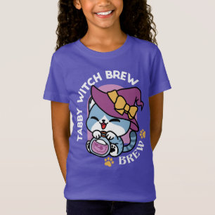 Halloween-Tabby-Katze – Hexenhut und Zaubertrank-K T-Shirt