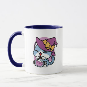 Halloween-Tabby-Katze – Hexenhut und Zaubertrank-K Tasse