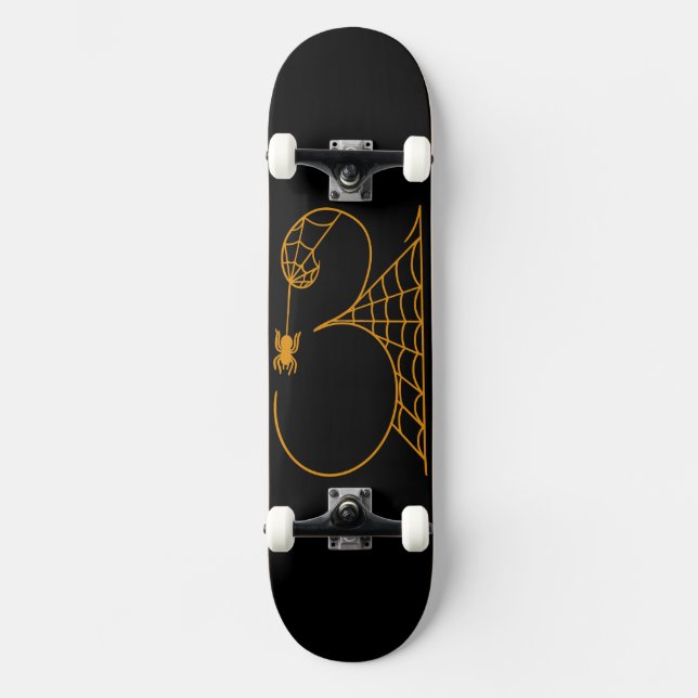 Halloween Tag 31 Spinnennetze Skateboard (Vorderseite)
