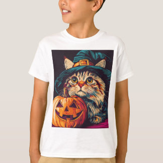 Halloween-Tag Hexenkatze Pumpkin halloween-Geschen T-Shirt