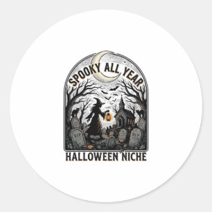 Halloween Tägliches Shirt Gruseliges Ganzjahresdes Runder Aufkleber