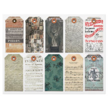 Halloween Tags Clipart Sheet Dark Academia