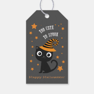 Halloween-Tags mit schwarzer Katze Geschenkanhänger