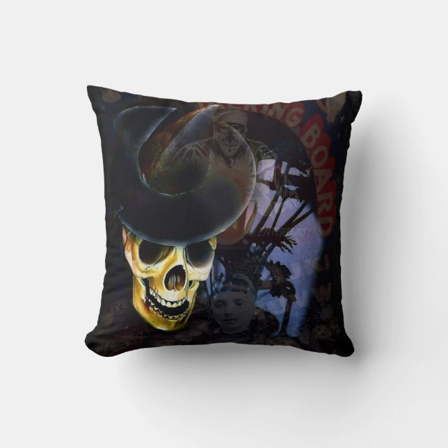 Halloween Talking Board Skeleton Pillow Kissen (Vorderseite)