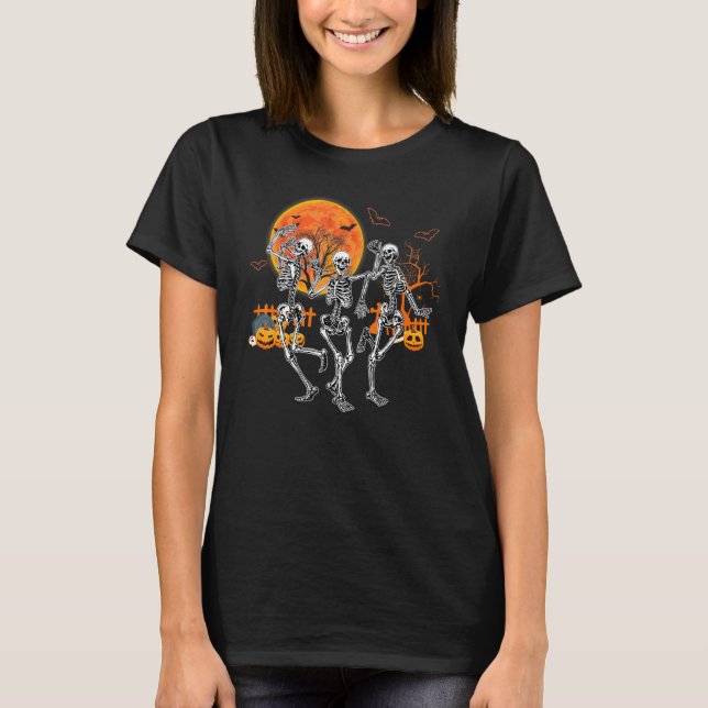Halloween-Tanz von Death-Macabre-Skeleton-Tanz T-Shirt (Vorderseite)