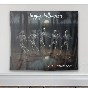 Halloween tanzende Skelette Hintergrundmotiv Wandteppich