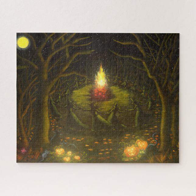 Halloween-Tanzenhexepuzzlespiel Puzzle (Horizontal)