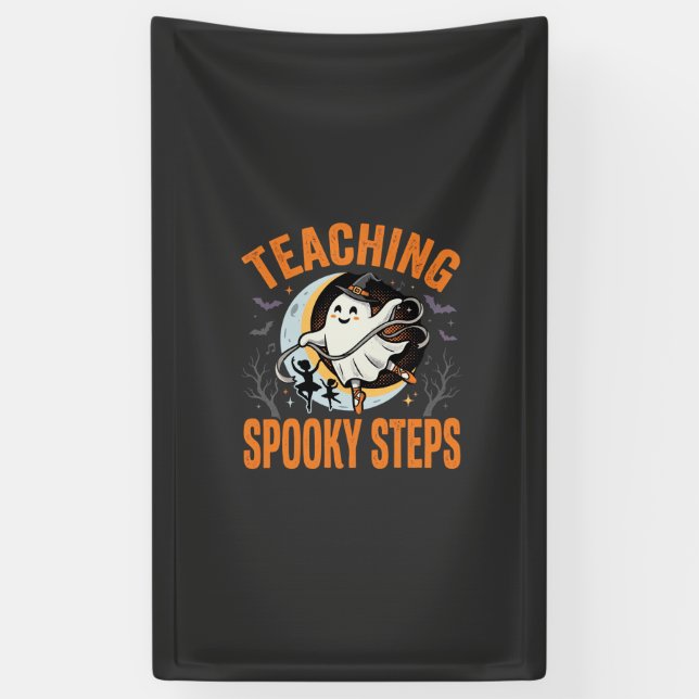 Halloween Tanzlehrer Gruselige Schritte Banner (Vertikal)