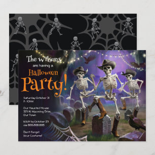 Halloween-Tanzparty, Line-Dancing-Skelette Einladung