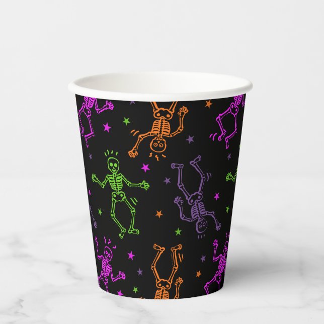 Halloween-Tanzskelette Pappbecher (Vorderseite)