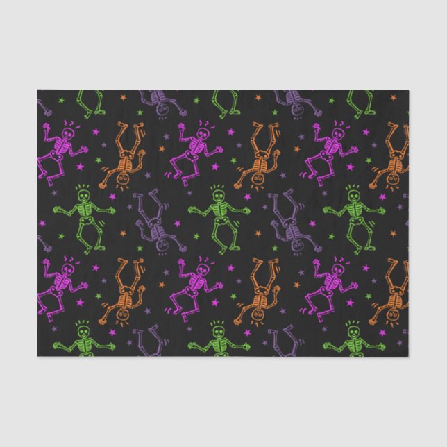 Halloween-Tanzskelette Seidenpapier (Vorderseite)