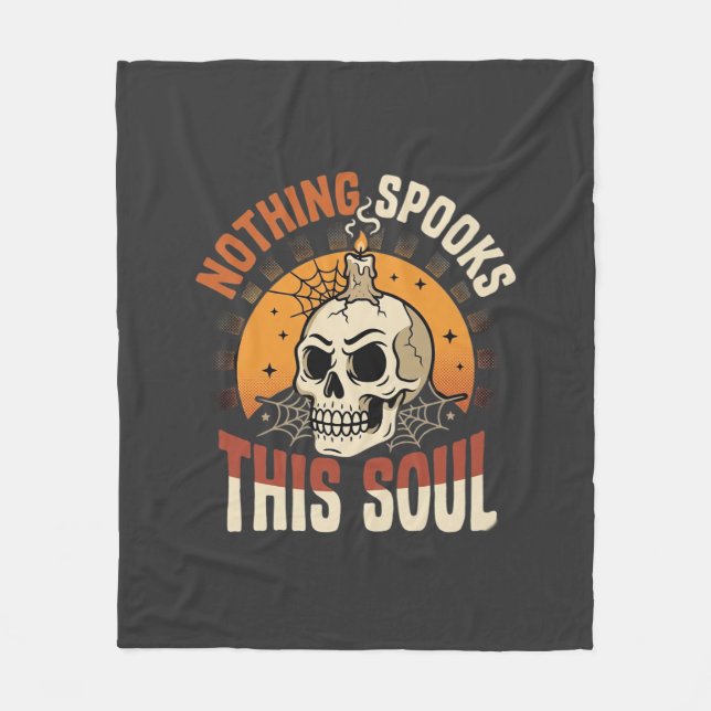 Halloween Tapferer Skelett Nacht Fleecedecke (Vorderseite)