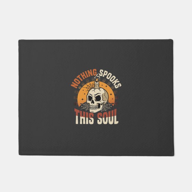 Halloween Tapferer Skelett Nacht Fußmatte (Vorderseite)