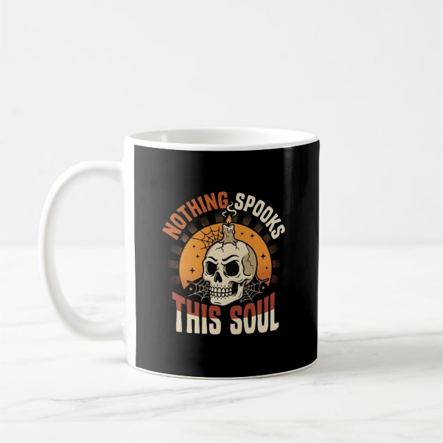 Halloween Tapferer Skelett Nacht Kaffeetasse (Links)