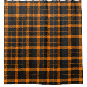 Halloween Tartan kariert. Schottisches Muster in O Duschvorhang