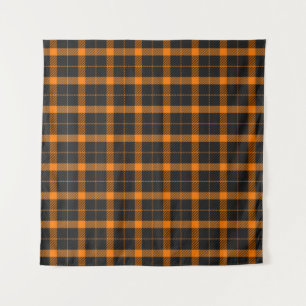 Halloween-Tartan-Karodeck. Schottisches Muster in Wandteppich