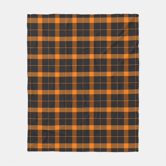 Halloween Tartan plaid. Scottish pattern in orange Fleecedecke (Vorderseite)