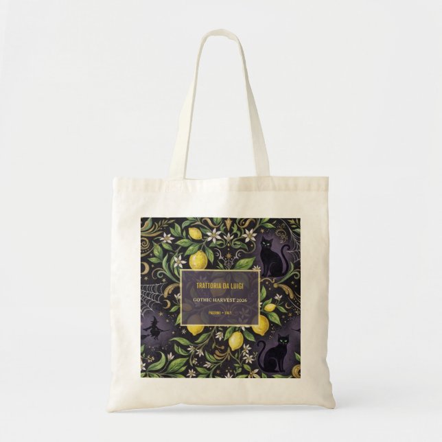 Halloween-Tasche mit gotischer botanischer Zitrone Tragetasche (Vorne)