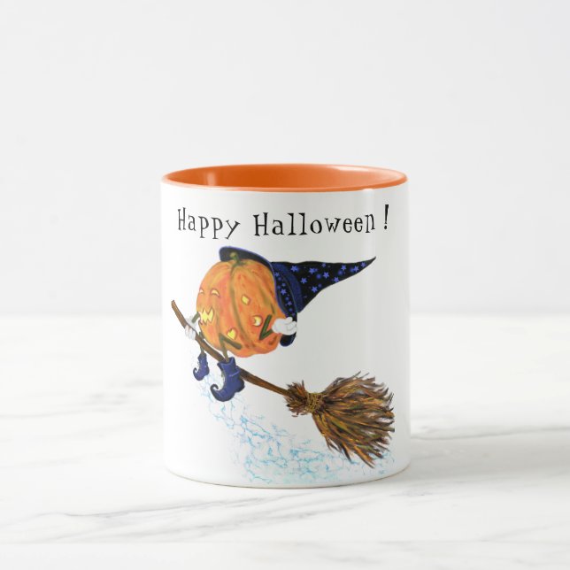 Halloween Tasse Hexenkürbis Flying Broom Fun (Zentrum)