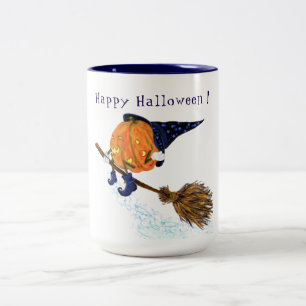 Halloween Tasse Hexenkürbis mit Broom