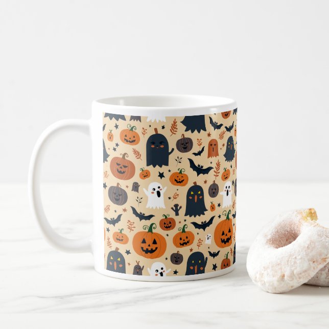 Halloween-Tasse Kaffeetasse (Mit Donut)