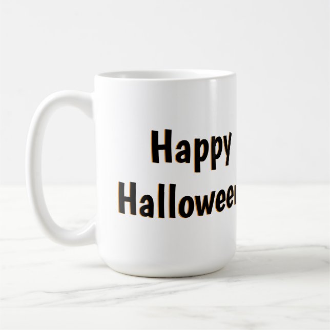 Halloween-Tasse mit niedlicher Katze und Kürbis Kaffeetasse (Links)