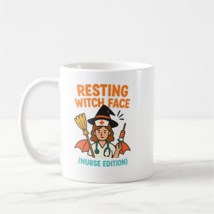 Halloween-Tasse "Ruhen der Hexe - Krankenschwester Kaffeetasse