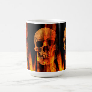 Halloween-Tasse/Skelett auf Feuer Tasse