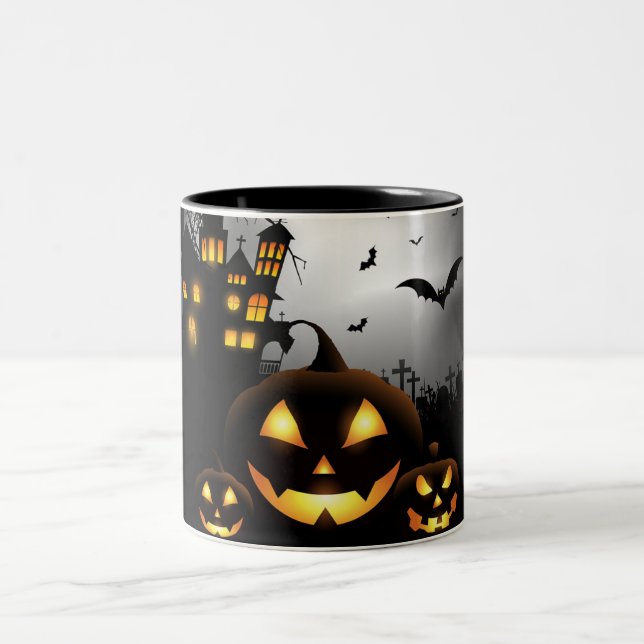 Halloween-Tasse Zweifarbige Tasse (Mittel)
