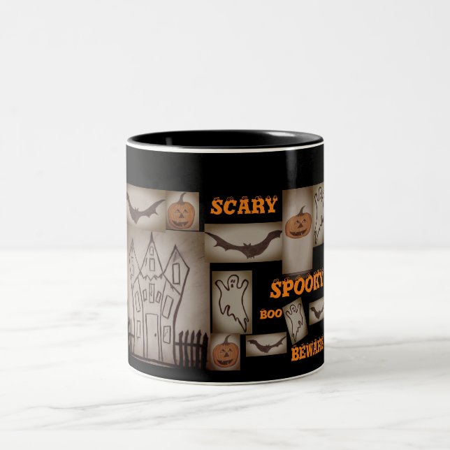 Halloween-Tasse Zweifarbige Tasse (Mittel)