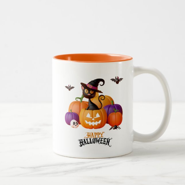Halloween-Tasse Zweifarbige Tasse (Rechts)