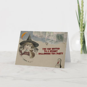 Halloween-Tea-Party Einladung