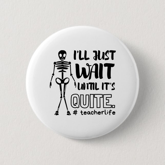 Halloween Teacher Fall Lehrer Button (Vorderseite)
