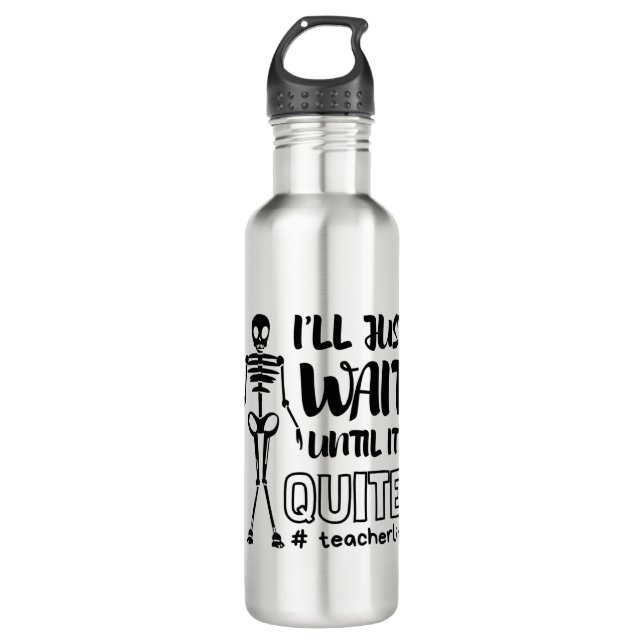 Halloween Teacher Fall Teacher Edelstahlflasche (Vorderseite)