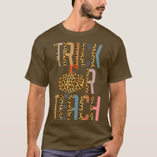 Halloween Teacher Gift Trick oder Teach Leopard Pu T-Shirt