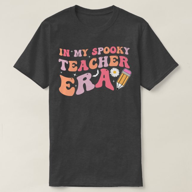 Halloween Teacher Groovy T-Shirt (Design vorne)