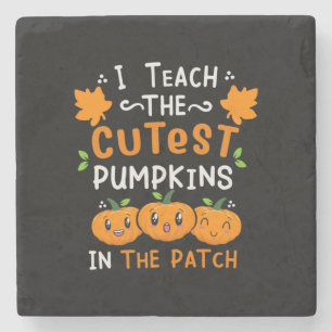 Halloween Teacher Niedliche Pumpkins Geburtstag Steinuntersetzer