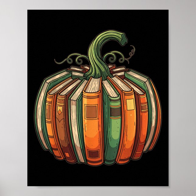 Halloween Teacher Shirts Fall Pumpkin Fall Book Sh Poster (Vorne)