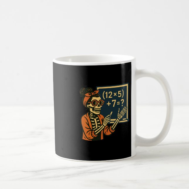 Halloween Teacher Six Seven Meme 6 7 Skeleton Spoo Kaffeetasse (Rechts)