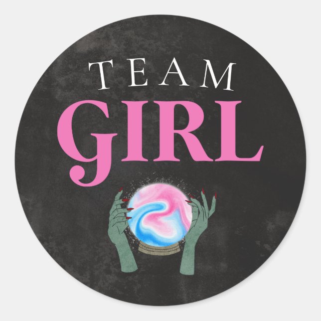 Halloween Team Girl Gender Reveal Party Abstimmung Runder Aufkleber (Vorderseite)