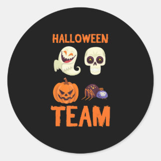 Halloween Team Skeleton Pumpkin Ghost Spider Spook Runder Aufkleber